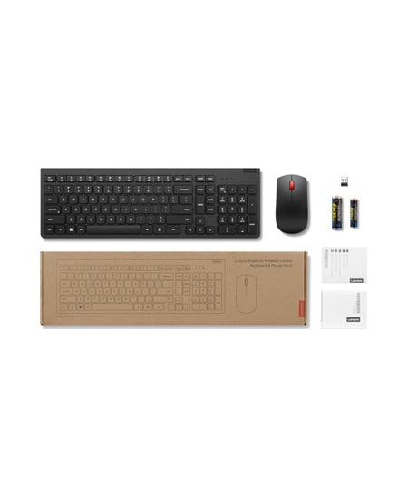 Lenovo Essential Wireless Combo Keyboard & Mouse Gen2 | Keyboard and Mouse Set | 2.4 Ghz | Russian/Cyrillic | Black
