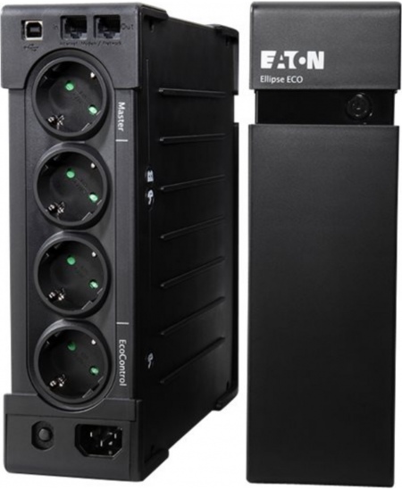 Eaton Ellipse ECO UPS USB DIN, 1600 VA, 1000 W, Input: C14, Outputs: (4) Schuko, (4) Schuko surge only, Tower | Eaton