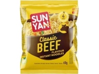 Greitai paruošiami makaronai SUN YAN su jautienos skonio sultiniu, pakelyje, 60g