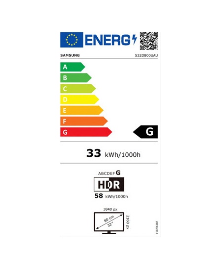 Samsung LS32D800UAUXEN | 32 " | VA | UHD | 16:9 | 60 Hz | 5 ms | 3840 x 2160 pixels | 350 cd/m² | Black