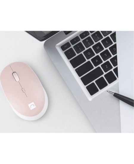 Natec Mouse Harrier 2 Wireless, White/Pink, Bluetooth