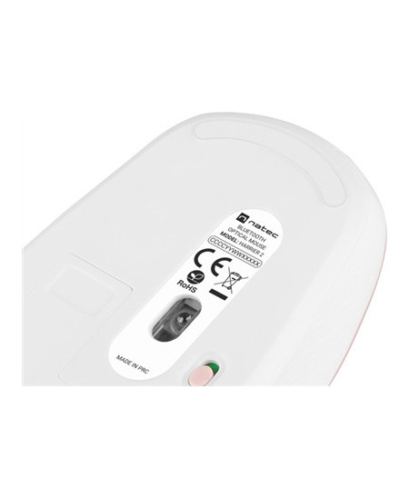 Natec Mouse Harrier 2 Wireless, White/Pink, Bluetooth