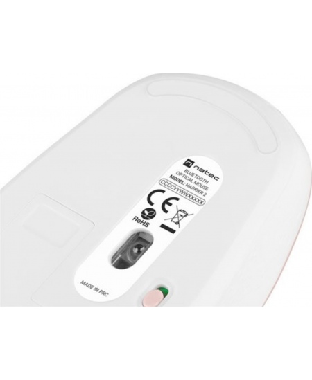 Natec Mouse Harrier 2 Wireless, White/Pink, Bluetooth