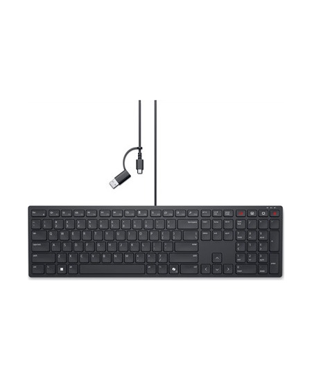Dell | Collaboration Keyboard | KB525C | Keyboard | Wired | US (QWERTY) | Black | USB-C