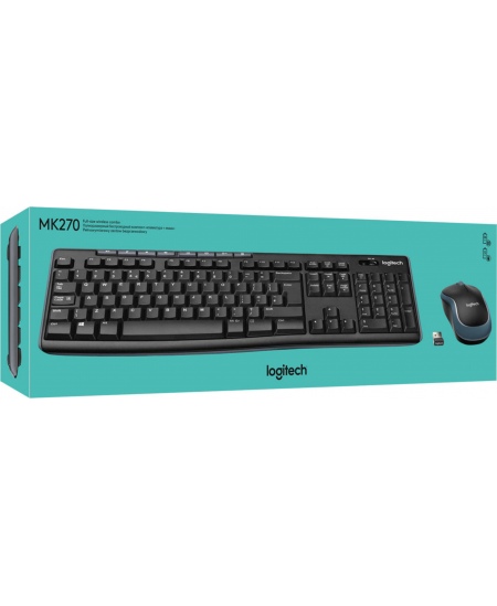 Logitech MK270 | Keyboard and Mouse Set | Wireless | US | Black