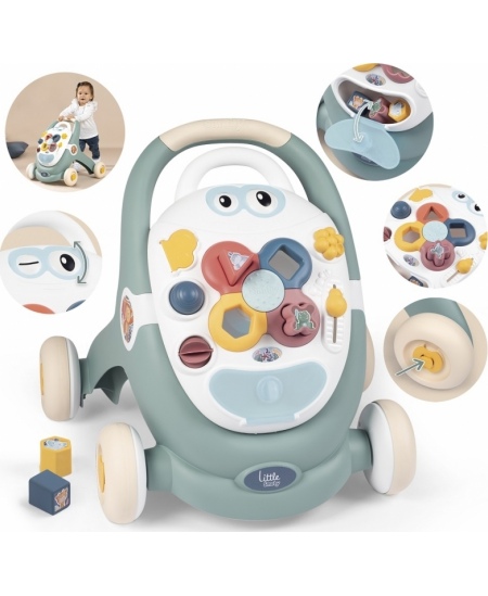 SMOBY Little Chodzik 3w1 Pchacz Interaktywny Wózek