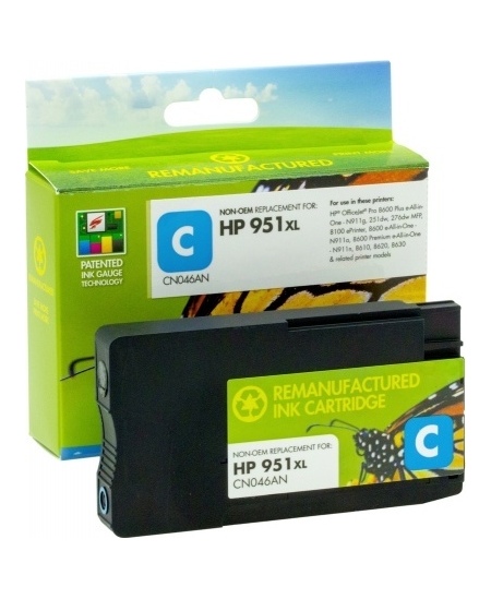 Neoriginali Static Control HP 951XL (CN046AE) Nauja mikroschema, žydra kasetė