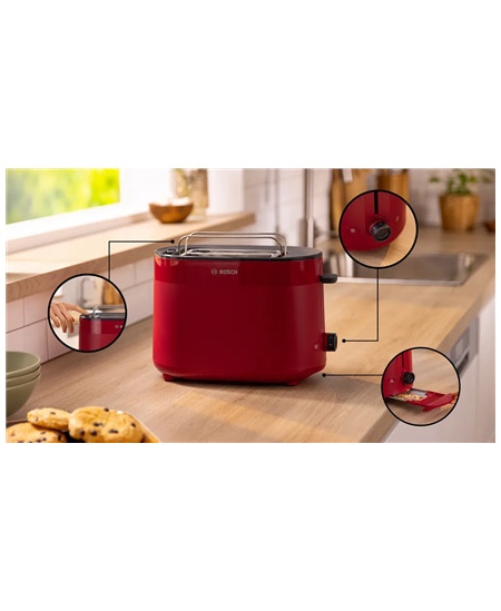 Bosch Compact Toaster | TAT2M124 MyMoment | Power 950 W | Number of slots 2 | Housing material Plastic | Red