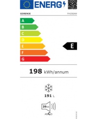 Gorenje | Freezer | FH19EAW | Energy efficiency class E | Chest | Free standing | Height 85.3 cm | Total net capacity 191 L | Di