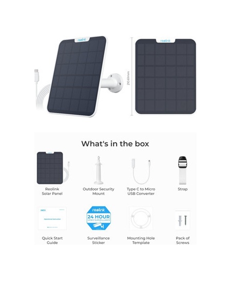 Reolink | Solar Panel | SP2-W | IP65 | White
