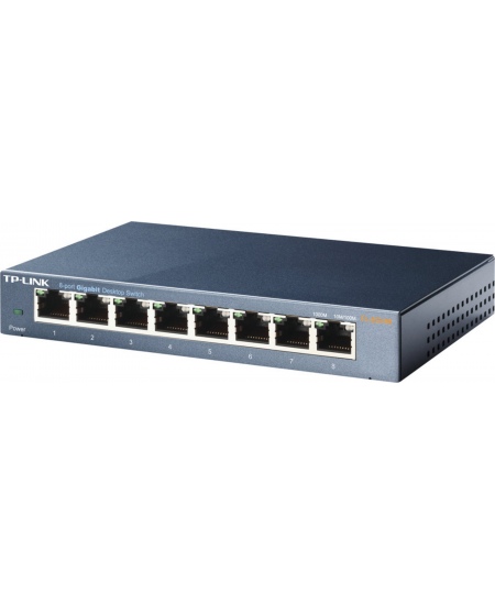 TP-LINK Switch TL-SG108 Unmanaged, Desktop, 1 Gbps (RJ-45) ports quantity 8, Power supply type External