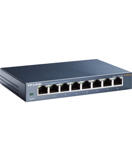 TP-LINK Switch TL-SG108 Unmanaged, Desktop, 1 Gbps (RJ-45) ports quantity 8, Power supply type External
