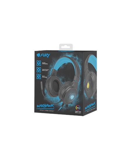 Fury Gaming Headset Warhawk Built-in microphone, Black/Blue