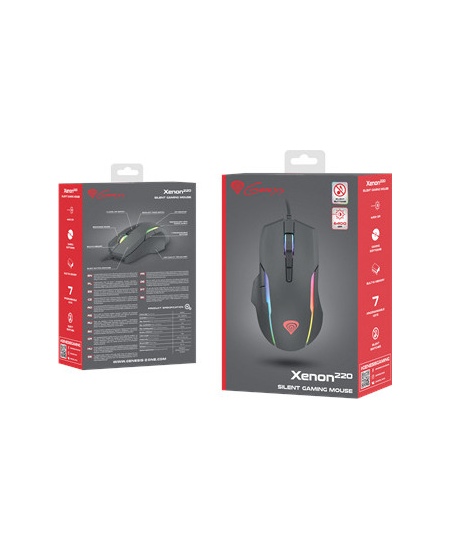 GENESIS Xenon 220 Gaming Mouse, 500 - 6400DPI, Wired, Black | Genesis
