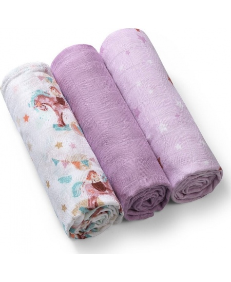 BabyOno vystyklai bambukiniai 3 vnt violetiniai 397/11