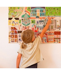 Didelis plakatas su daugkartiniais lipdukais MIESTAS