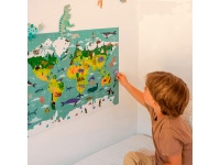 Didelis plakatas su daugkartiniais lipdukais PASAULIO ŽEMĖLAPIS