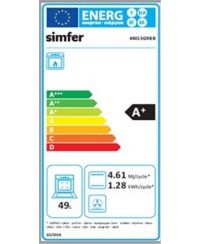 Simfer | Cooker | 4401SGRBB | Hob type Gas | Oven type Gas | White | Width 50 cm | Depth 55 cm | 49 L