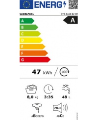 Whirlpool Washing Machine | FFB 8469 BV EE | Energy efficiency class A | Front loading | Washing capacity 8 kg | 1400 RPM | Dept