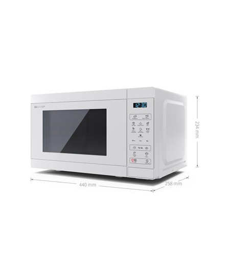 Sharp Microwave Oven YC-MS02E-C Free standing, 800 W, White