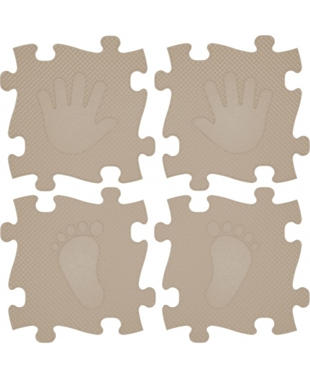 WOOPIE Mata Sensoryczna Ortopedyczna Puzzle Ręce i Nogi 16 el. - Kolor Beżowy