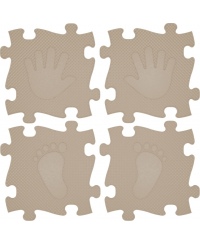 WOOPIE Mata Sensoryczna Ortopedyczna Puzzle Ręce i Nogi 16 el. - Kolor Beżowy