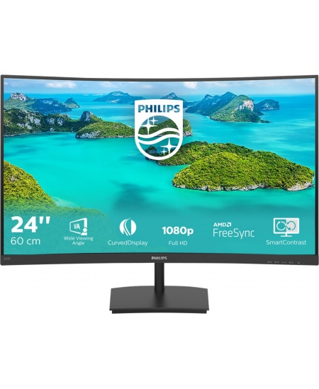 Philips | Curved LCD Monitor | 241E1SCA/00 | 24 " | VA | FHD | 16:9 | 75 Hz | 5 ms | 1920 x 1080 pixels | 250 cd/m² | HDMI