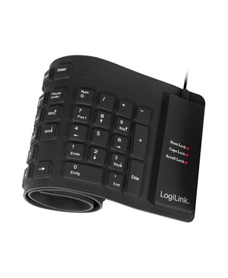 Logilink | Flexible waterproof Keyboard USB + PS/2 | ID0019A | Flexible keyboard | Wired | DE | Black