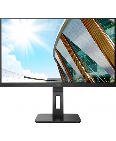 AOC Monitor U27P2 27 ", IPS, UHD, 3840 x 2160, 16:9, 4 ms, 350 cd/m², Black, Headphone out (3.5mm), 60 Hz
