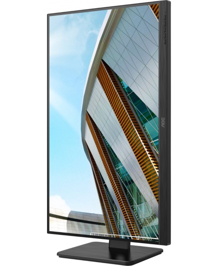 AOC Monitor U27P2 27 ", IPS, UHD, 3840 x 2160, 16:9, 4 ms, 350 cd/m², Black, Headphone out (3.5mm), 60 Hz