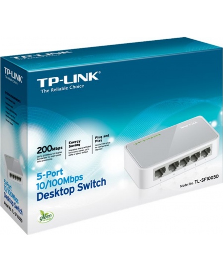 TP-LINK Switch TL-SF1005D Unmanaged, Desktop, 10/100 Mbps (RJ-45) ports quantity 5, Power supply type External
