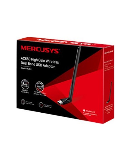 Mercusys | AC650 High Gain Wireless Dual Band USB Adapter | MU6H