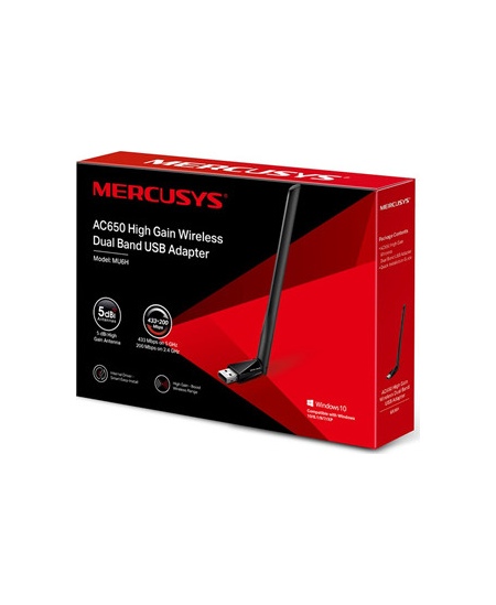 Mercusys | AC650 High Gain Wireless Dual Band USB Adapter | MU6H