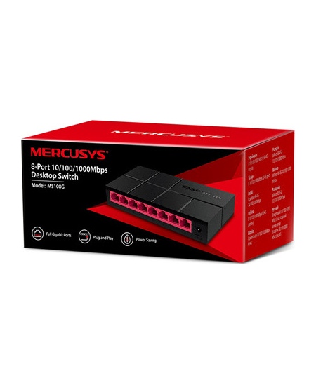 Mercusys | Switch | MS108G | Unmanaged | Desktop | Power supply type External