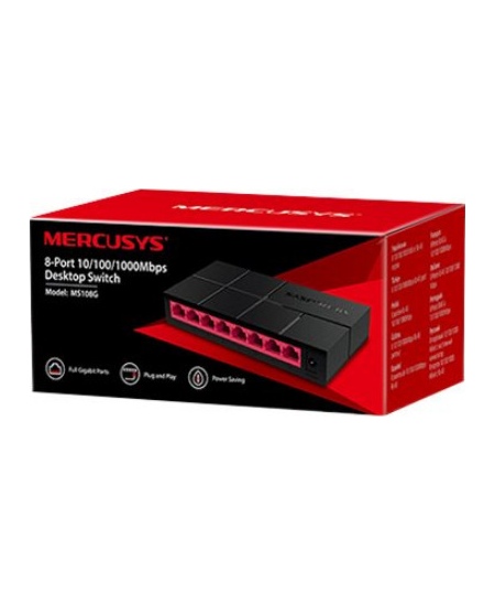 Mercusys | Switch | MS108G | Unmanaged | Desktop | Power supply type External