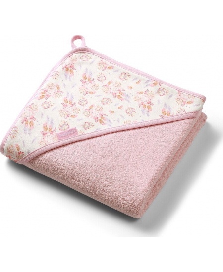Babyono rankšluostis su gobtuvu frotinis 100x100 rožinis 1552/01