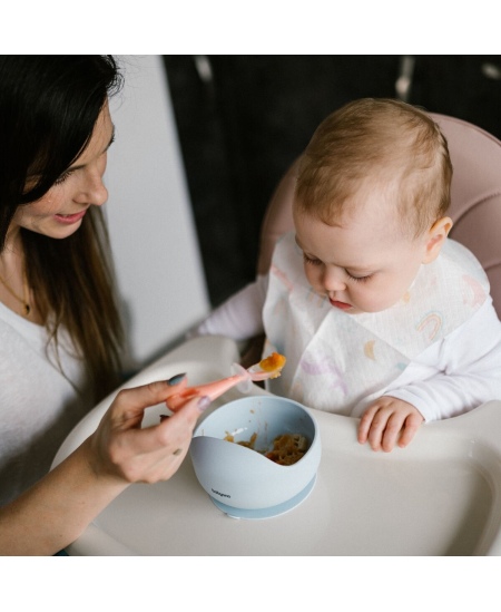 BabyOno silikoniniai šaukšteliai 2vnt pilkas mėtinis 784/02