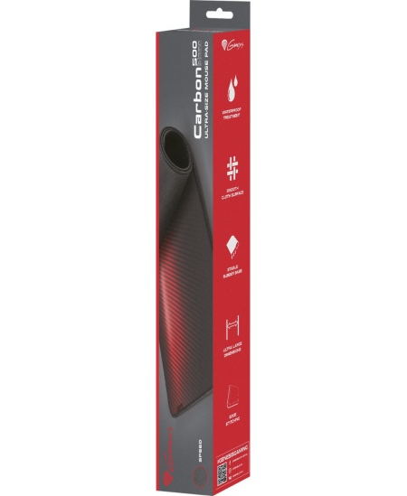 Genesis Carbon 500 Ultra Blaze Mouse pad, 450 x 1100 x 2.5 mm, Red/Black
