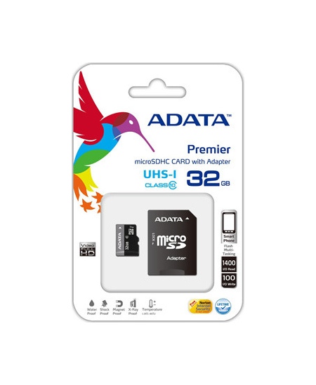 ADATA Premier UHS-I 32 GB, SDHC, Flash memory class 10, SD adapter