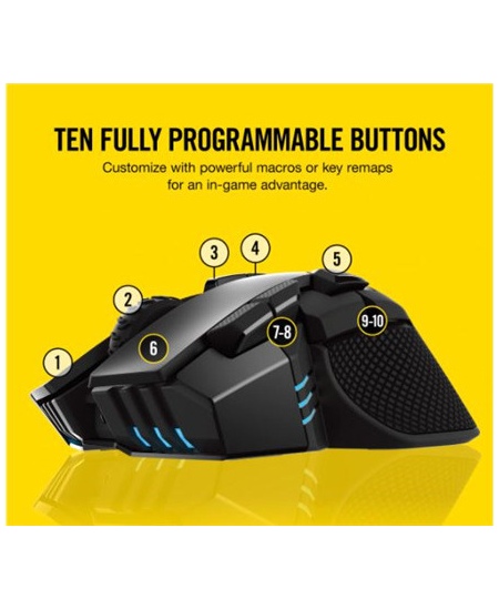 Corsair | IRONCLAW RGB WIRELESS | Wireless / Wired | Optical | Gaming Mouse | Black | Yes