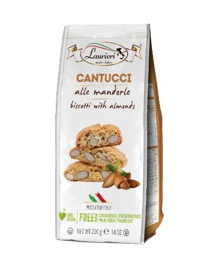 Itališki sausainiai LAURIERI Cantucci, su migdolais, 200 g