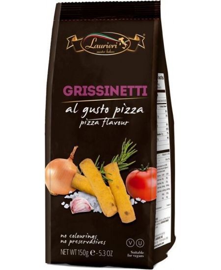 Mini duonos lazdelės LAURIERI GRISSINETTI picos skonio, 150 g