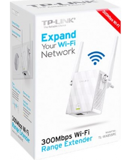 TP-LINK Extender TL-WA855RE 802.11n, 2.4GHz, 300 Mbit/s, 10/100 Mbit/s, Ethernet LAN (RJ-45) ports 1, Antenna type 2xExternal