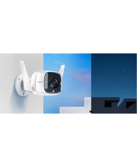 TP-LINK | Outdoor Security Wi-Fi Camera | TC65 | Bullet | 3 MP | 3.89 mm/F2.2 | H.264 | Micro SD, Max. 128GB