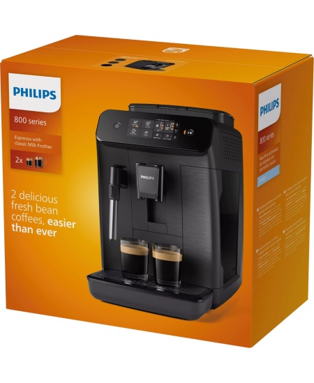 Philips Coffee Maker | EP0820/00 | Pump pressure 15 bar | Built-in milk frother | Fully Automatic | 1500 W | Black