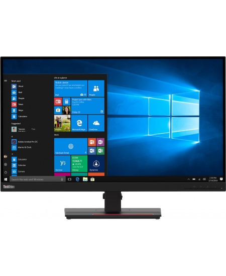 Lenovo ThinkVision T27q-20 27 ", IPS, 2560 x 1440 pixels, 4 ms, 350 cd/m², 1 x HDMI 1.4, 1 x DP 1.2, 4 x USB 3.1 Gen1, 1 x