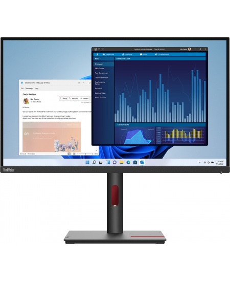 Lenovo ThinkVision T27p-30 27 ", IPS, 4K, 3840 x 2160, 16:9, 4 ms, 350 cd/m², Black, 60 Hz, HDMI ports quantity 1