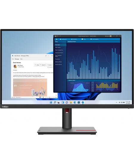 Lenovo ThinkVision T27p-30 27 ", IPS, 4K, 3840 x 2160, 16:9, 4 ms, 350 cd/m², Black, 60 Hz, HDMI ports quantity 1