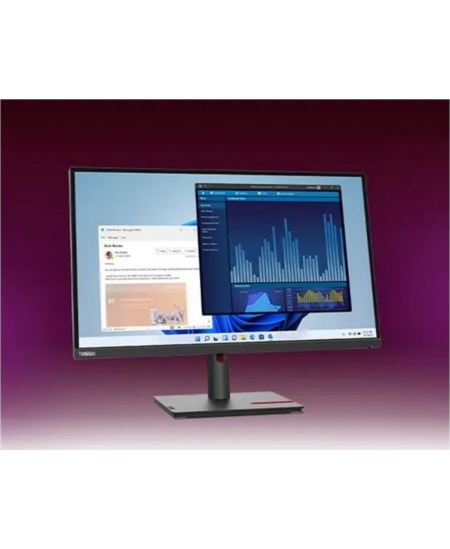 Lenovo ThinkVision T27p-30 27 ", IPS, 4K, 3840 x 2160, 16:9, 4 ms, 350 cd/m², Black, 60 Hz, HDMI ports quantity 1