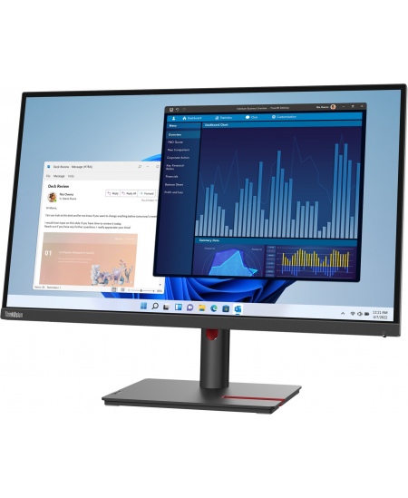 Lenovo ThinkVision T27p-30 27 ", IPS, 4K, 3840 x 2160, 16:9, 4 ms, 350 cd/m², Black, 60 Hz, HDMI ports quantity 1